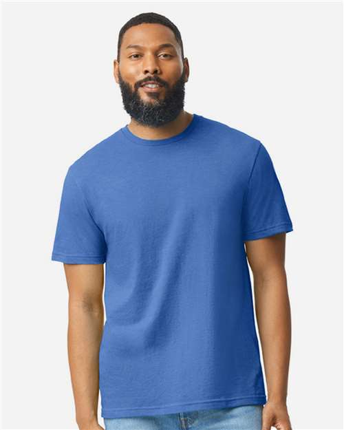 Gildan 64000CVC Unisex Softstyle CVC T-Shirt - Royal Mist - model front