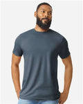 Gildan 64000CVC Unisex Softstyle CVC T-Shirt - Steel Blue - model front