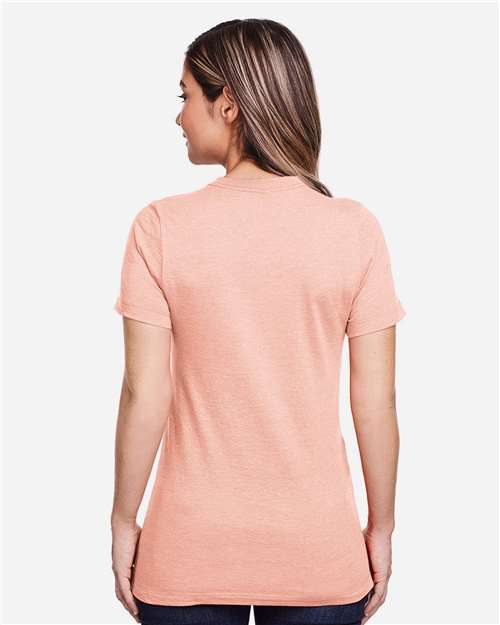 Gildan 64001LCVC Women's Softstyle CVC T-Shirt - Dusty Rose - model back