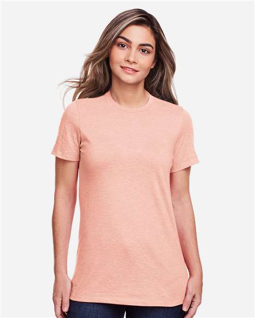 Gildan 64001LCVC Women's Softstyle CVC T-Shirt - Dusty Rose - model front