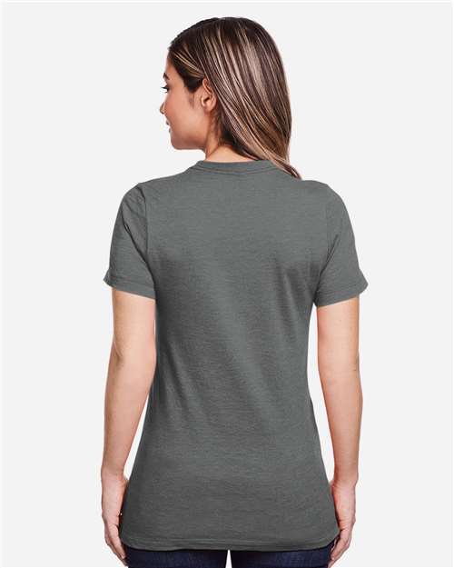 Gildan 64001LCVC Women's Softstyle CVC T-Shirt - Gunmetal - model back