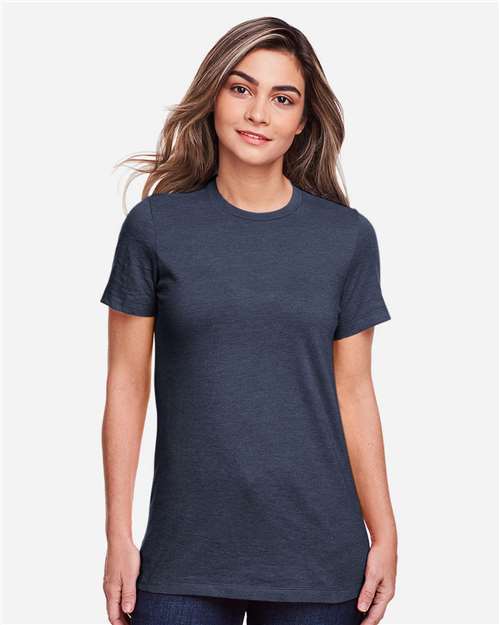 Gildan 64001LCVC Women's Softstyle CVC T-Shirt - Navy Mist - model front