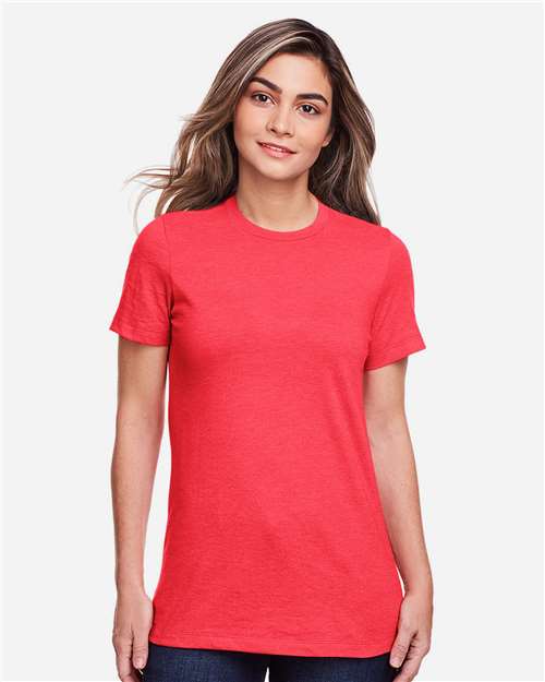 Gildan 64001LCVC Women's Softstyle CVC T-Shirt - Red Mist - model front