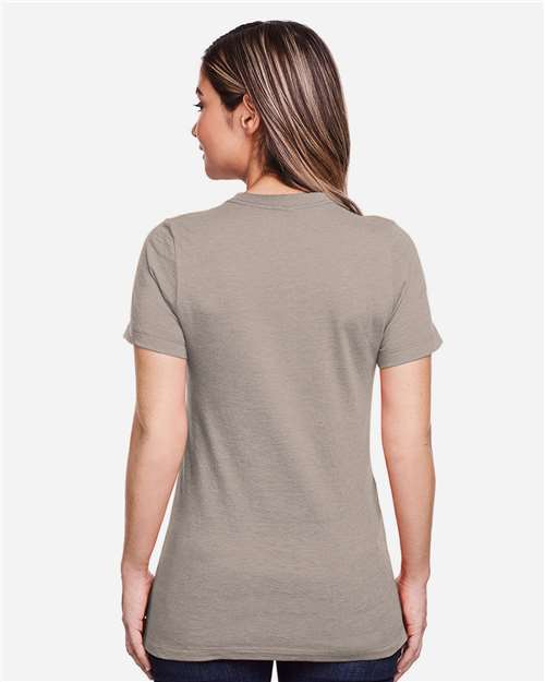 Gildan 64001LCVC Women's Softstyle CVC T-Shirt - Slate - model back