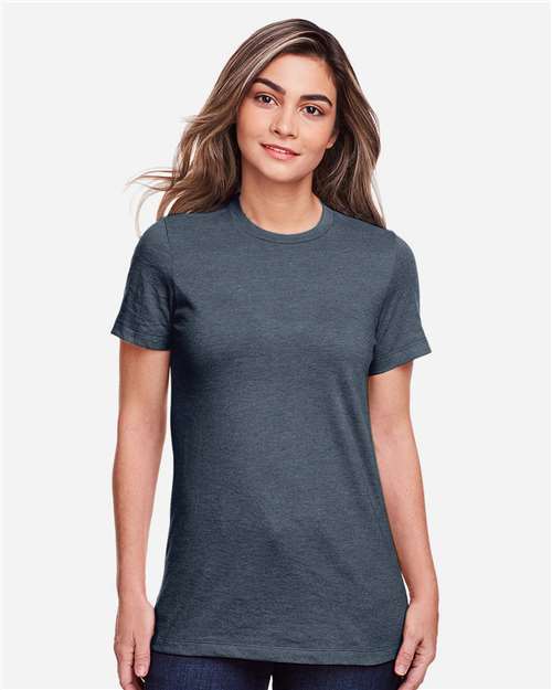 Gildan 64001LCVC Women's Softstyle CVC T-Shirt - Steel Blue - model front
