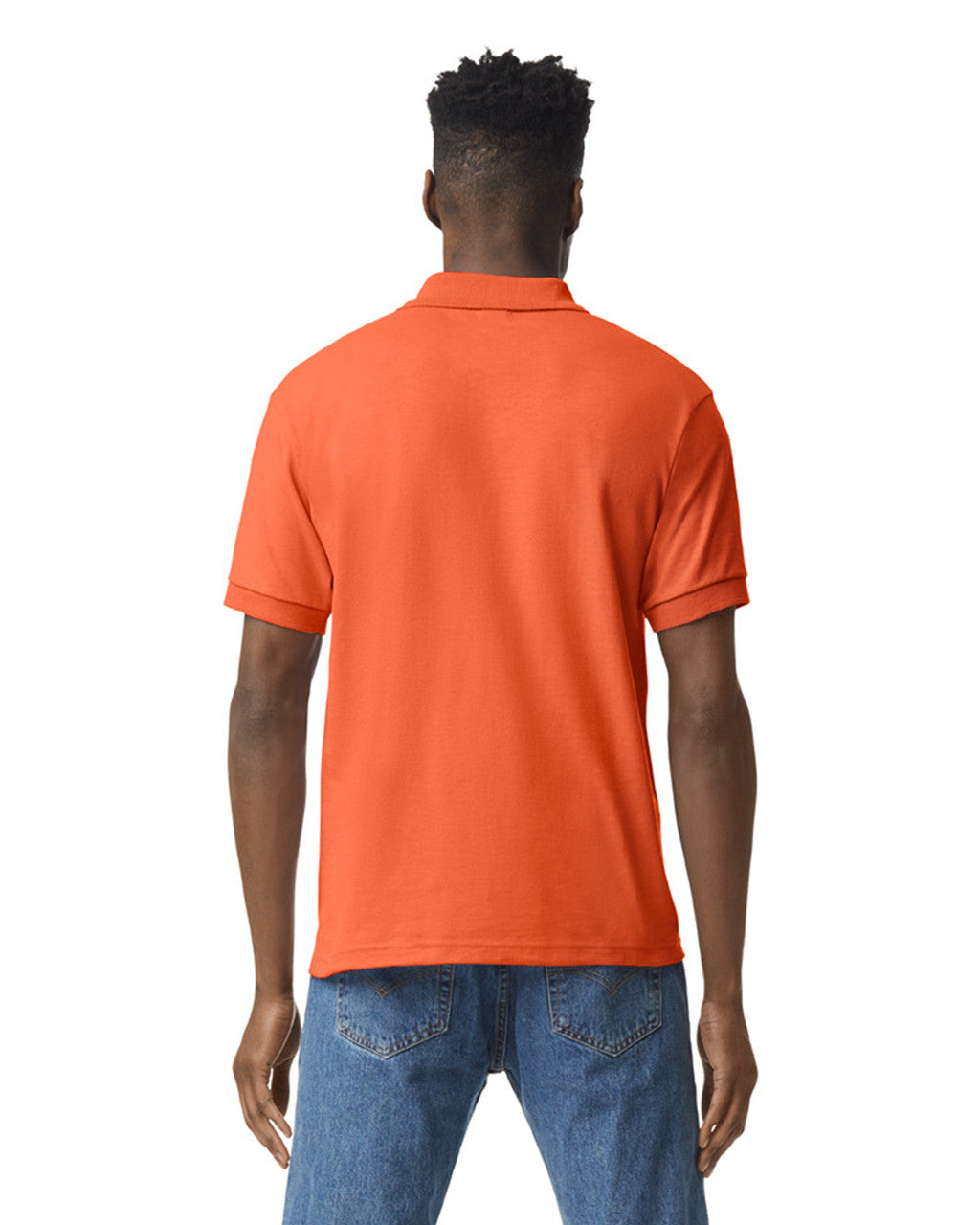 Gildan G880 DryBlend Jersey Knit Sport Shirt - Orange - model back