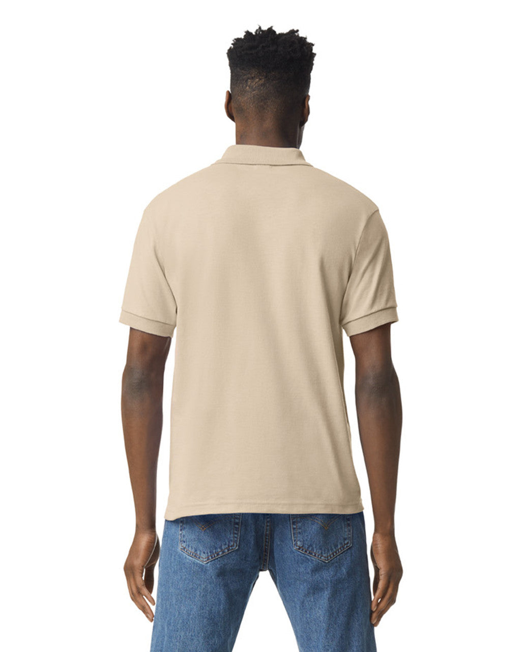 Gildan G880 DryBlend Jersey Knit Sport Shirt - Sand - model back