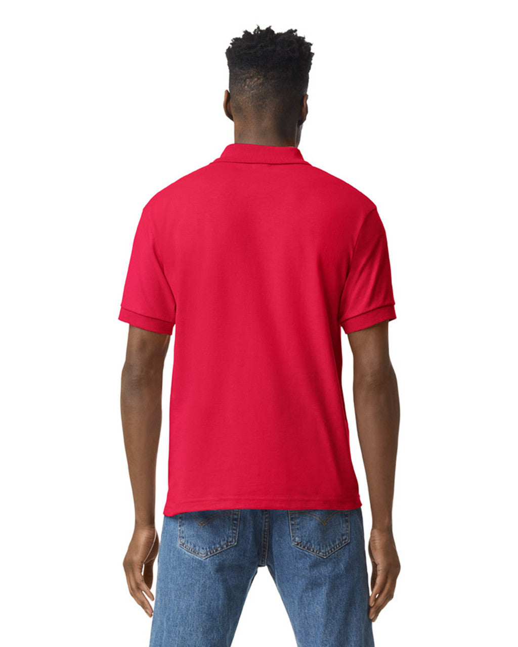 Gildan G880 DryBlend Jersey Knit Sport Shirt - Red - model back