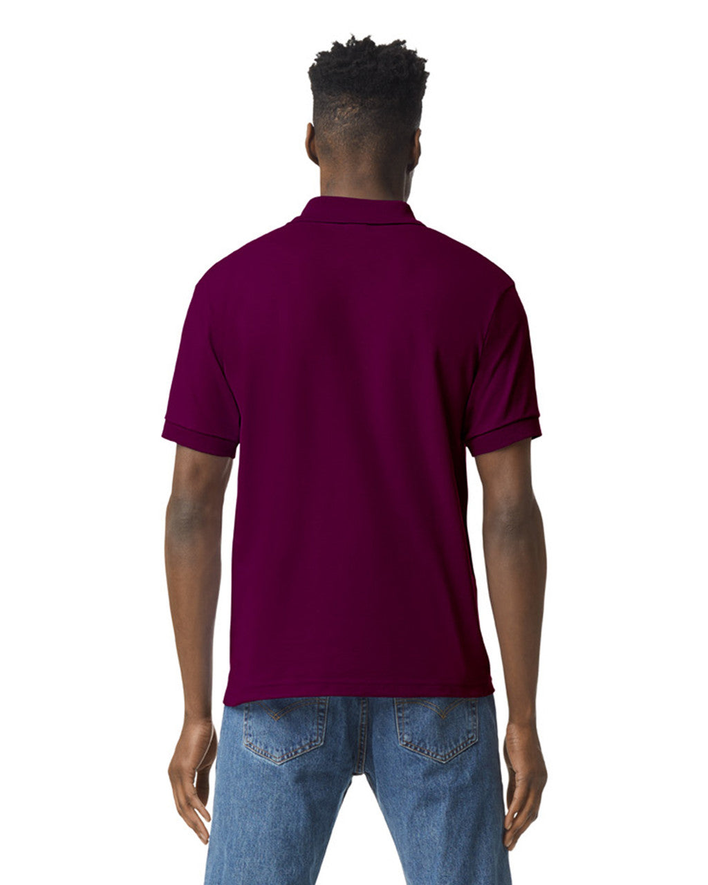 Gildan G880 DryBlend Jersey Knit Sport Shirt - Maroon - model back