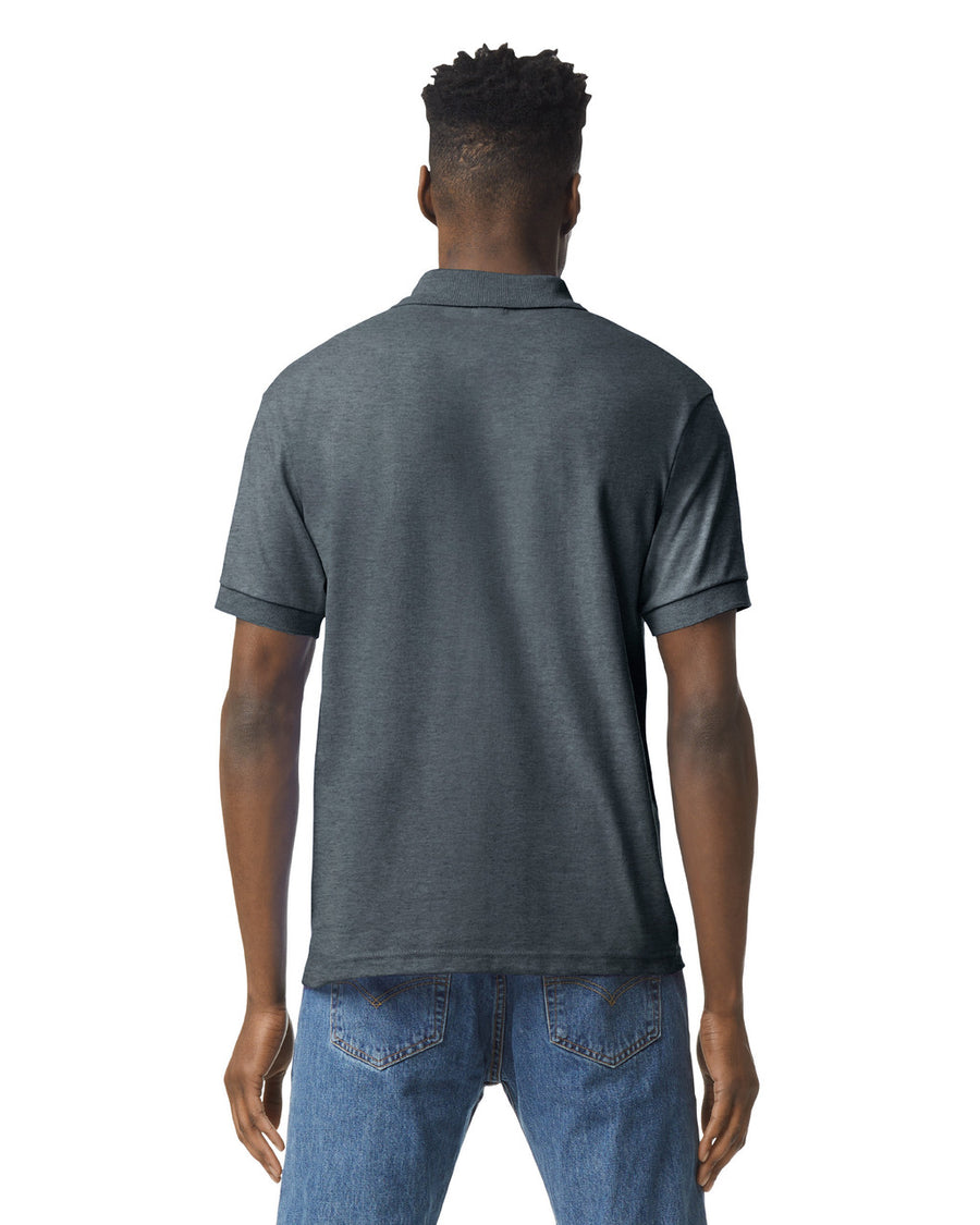 Gildan G880 DryBlend Jersey Knit Sport Shirt - Dark Heather - model back