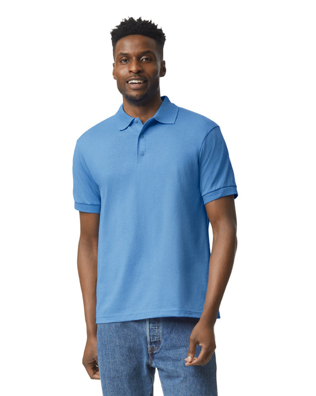 Gildan G880 DryBlend Jersey Knit Sport Shirt - Carolina Blue - model front