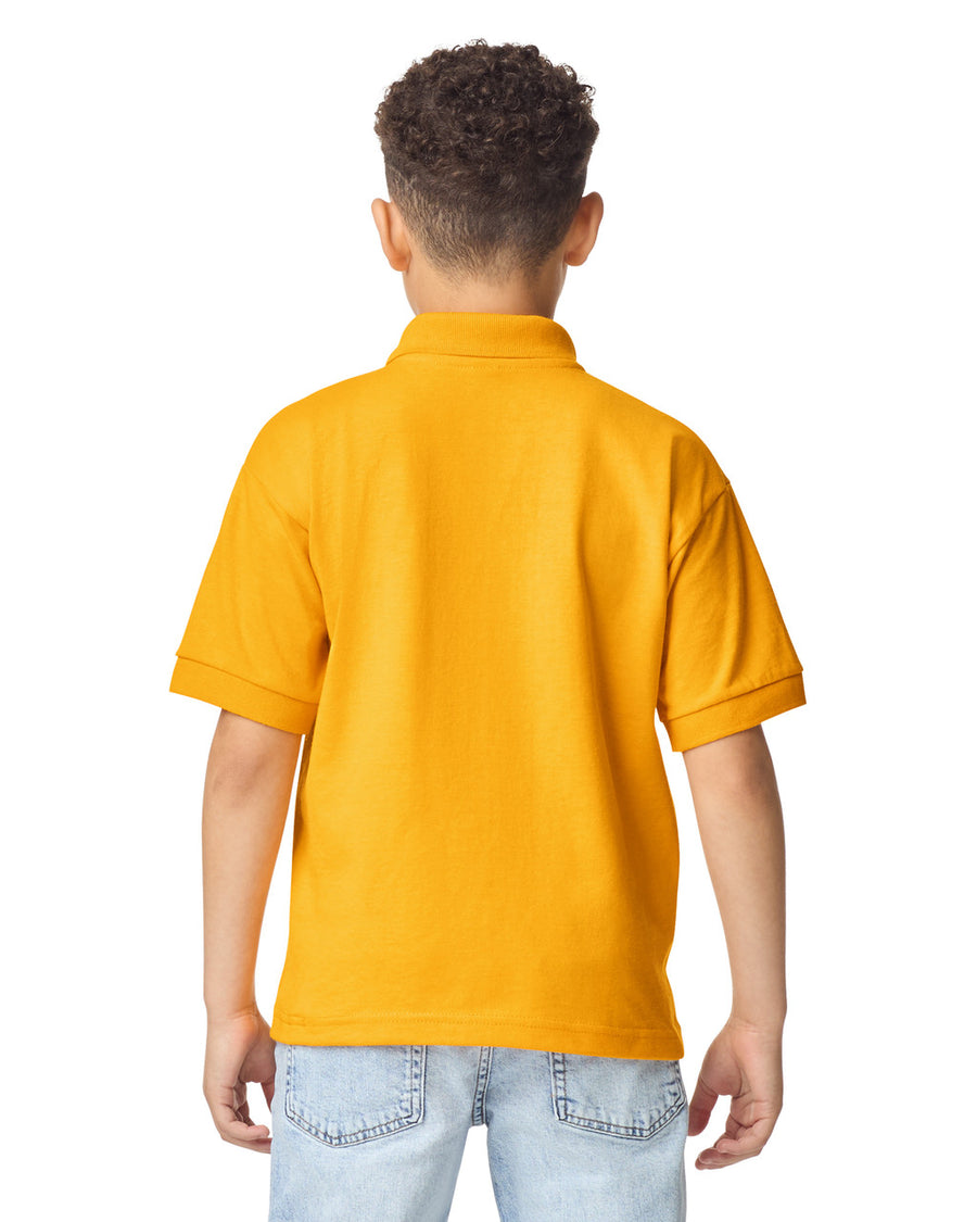 Gildan 8800B Youth DryBlend Jersey Polo - Gold - model back