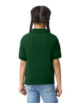Gildan 8800B Youth DryBlend Jersey Polo - Forest Green - model back
