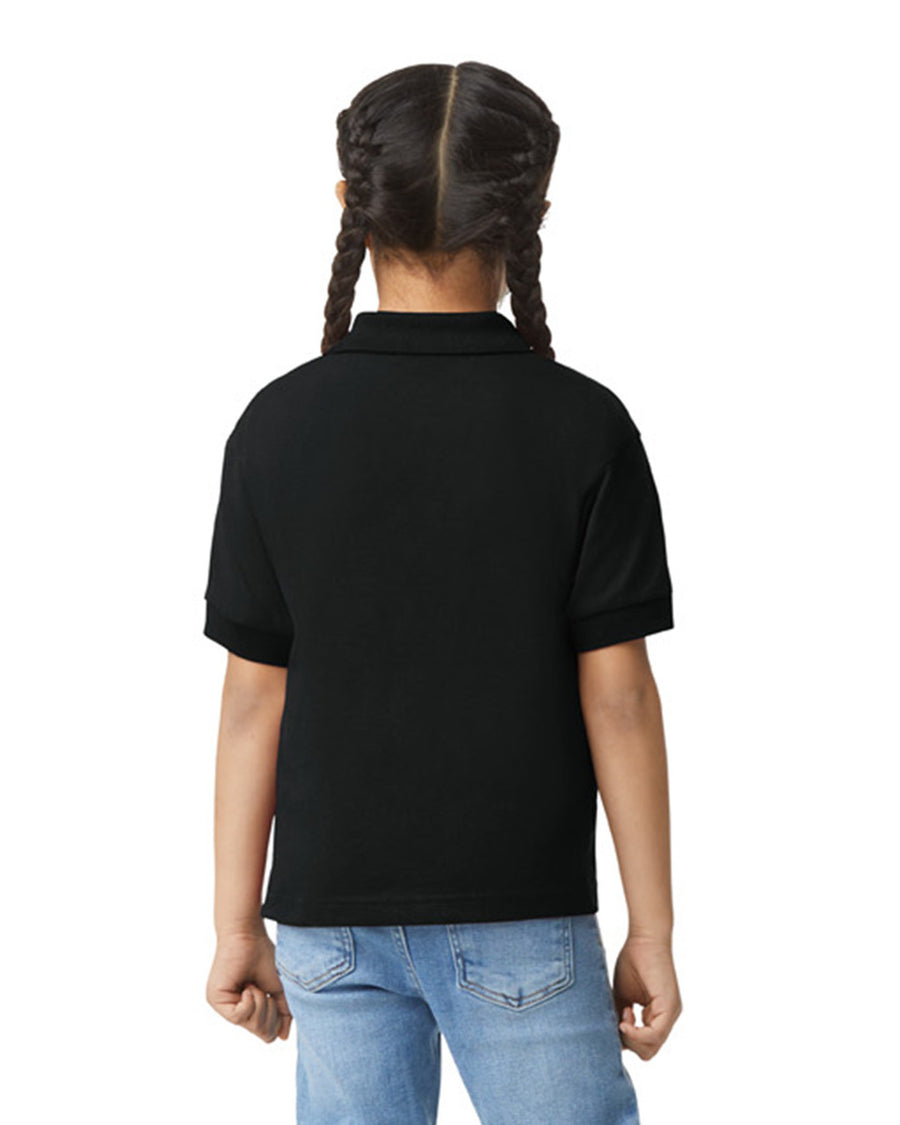 Gildan 8800B Youth DryBlend Jersey Polo - Black - model back