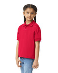 Gildan 8800B Youth DryBlend Jersey Polo - Red - model side