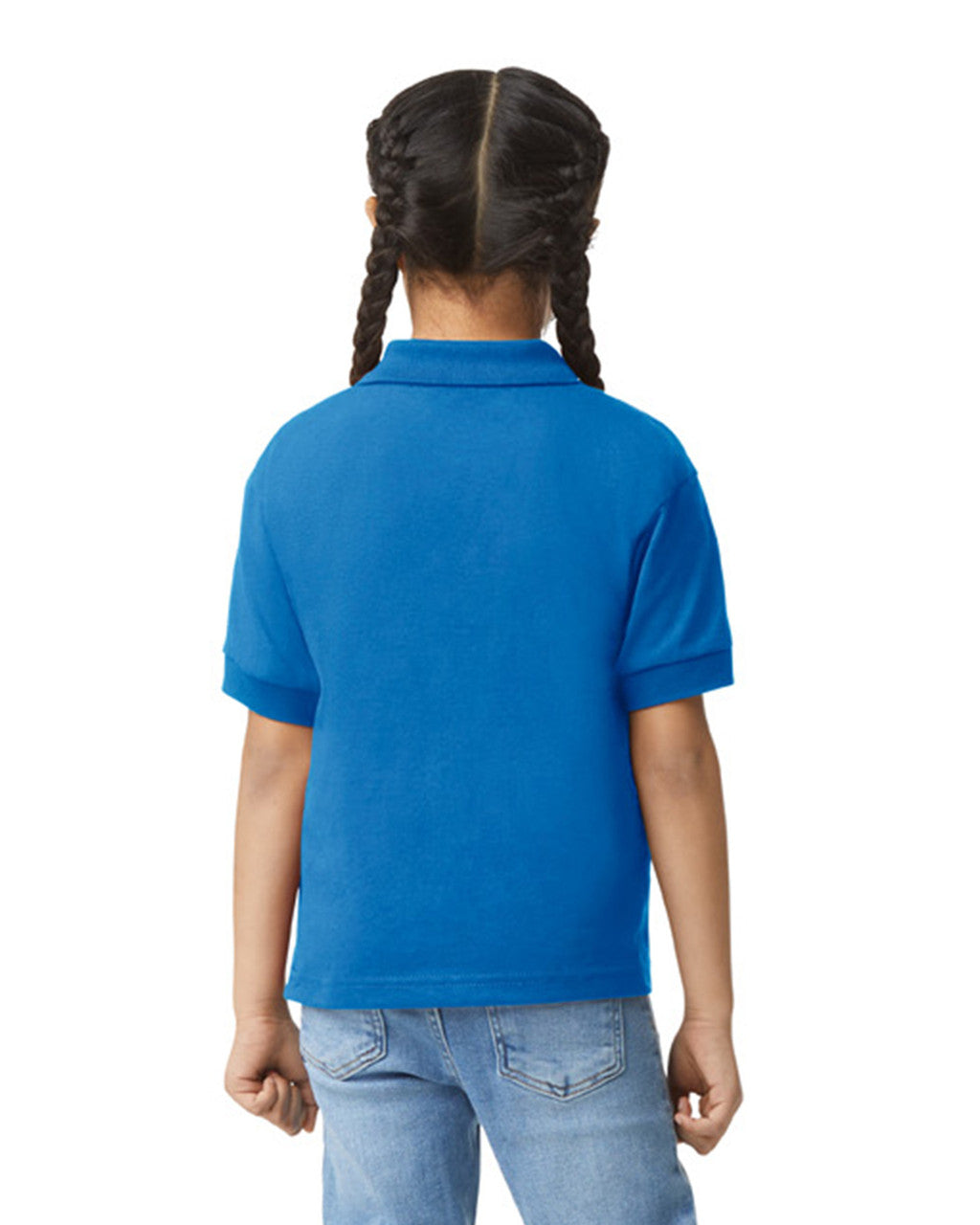 Gildan 8800B Youth DryBlend Jersey Polo - Royal - model back