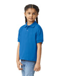 Gildan 8800B Youth DryBlend Jersey Polo - Royal - model side