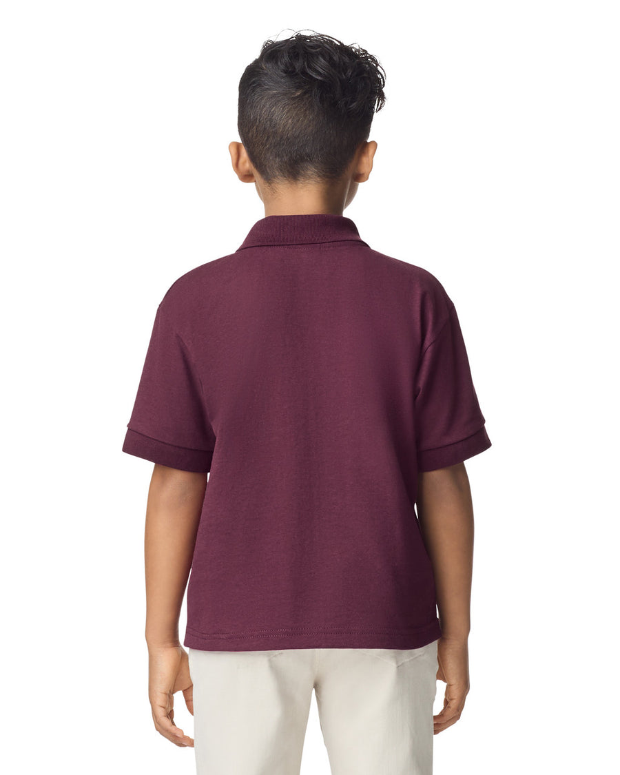 Gildan 8800B Youth DryBlend Jersey Polo - Maroon - model back