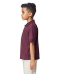 Gildan 8800B Youth DryBlend Jersey Polo - Maroon - model side