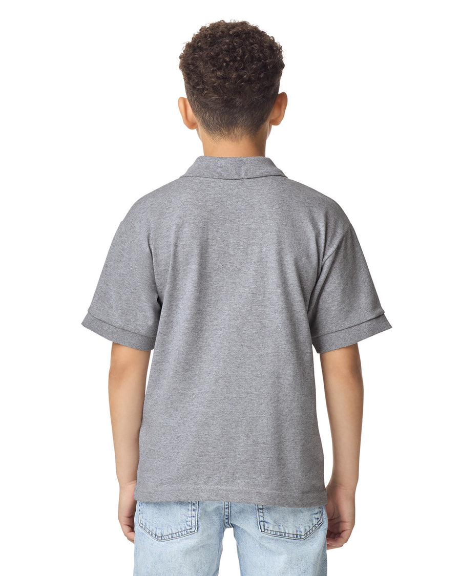 Gildan 8800B Youth DryBlend Jersey Polo - Sport Grey - model back