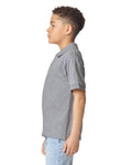 Gildan 8800B Youth DryBlend Jersey Polo - Sport Grey - model side