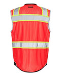 Kishigo 1515-1516 Unisex Premium Black Series Black Bottom Class 2 Vest - Fluorescent Red (1715) - back