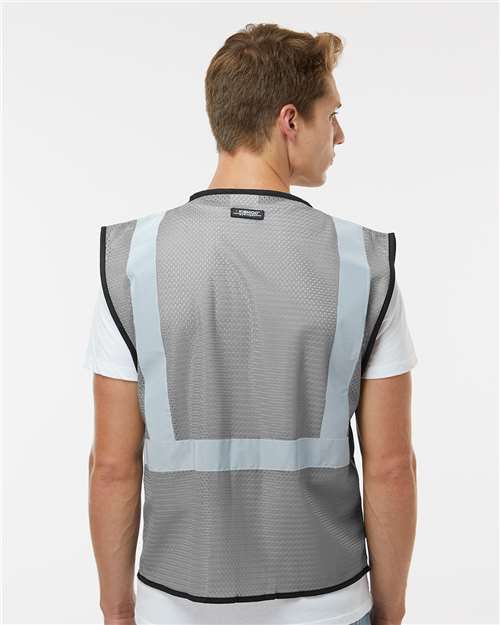 Kishigo B120-131 Unisex EV Series Enhanced Visibility Non-ANSI Vest - Grey - B131 - model back