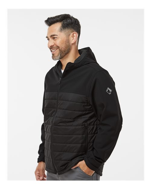 DRI DUCK 5324 Men's Pinnacle Soft Shell Puffer Jacket - Black - model side