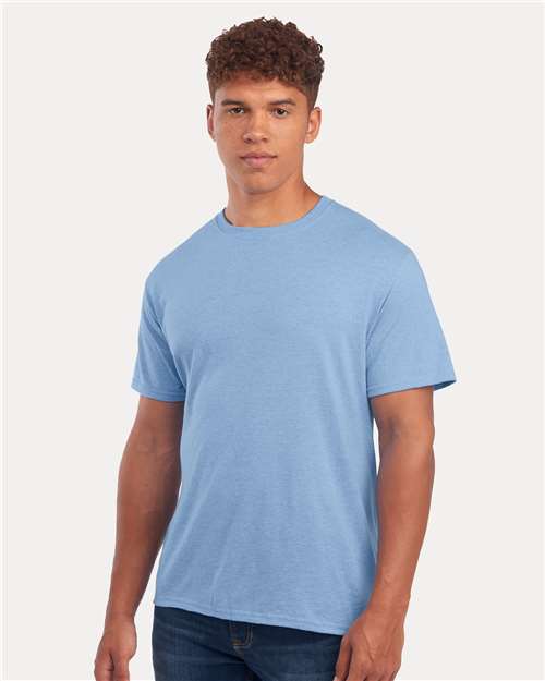 Jerzees 560MR Premium Blend Ring-Spun T-Shirt - Carolina Heather - model side