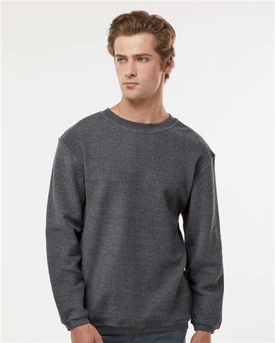 MV Sport 19179 Unisex Corded Crewneck Sweatshirt - Charcoal - model front