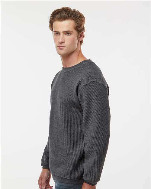 MV Sport 19179 Unisex Corded Crewneck Sweatshirt - Charcoal - model side