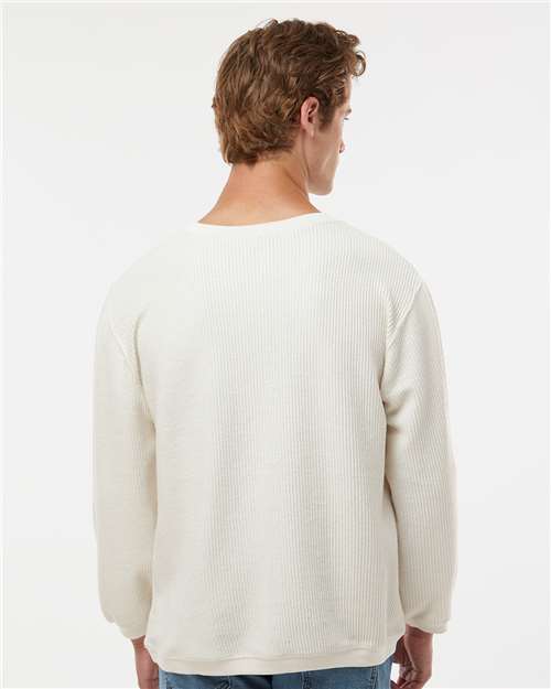 MV Sport 19179 Unisex Corded Crewneck Sweatshirt - Ivory - model back