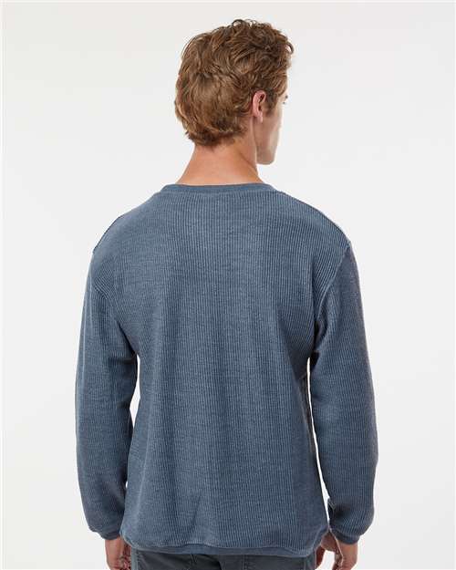 MV Sport 19179 Unisex Corded Crewneck Sweatshirt - Navy - model back