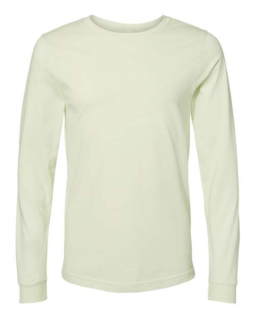 Bella+Canvas 3501 Unisex Jersey Long Sleeve Tee - Citron - flat front