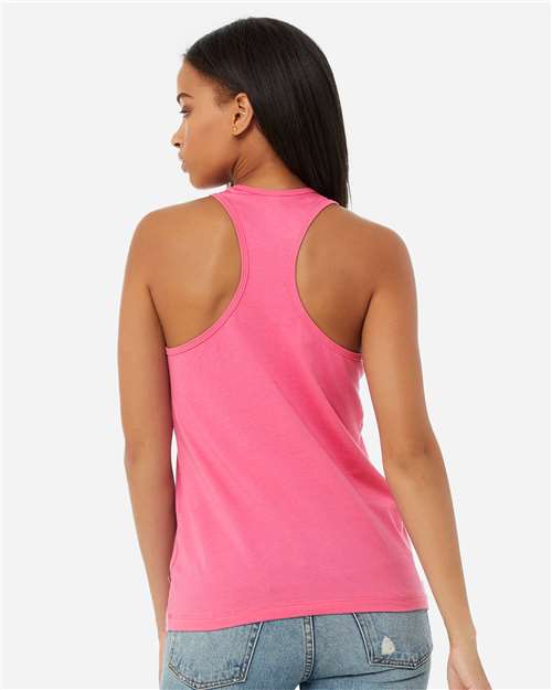 BELLA + CANVAS 6008 Women's Jersey Racerback Tank - Charity Pink - model back