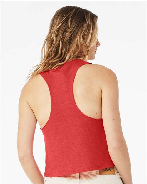 BELLA + CANVAS 6682 Women's Racerback Crop Tank - Heather Red - model back