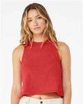 BELLA + CANVAS 6682 Women's Racerback Crop Tank - Heather Red - model front