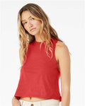 BELLA + CANVAS 6682 Women's Racerback Crop Tank - Heather Red - model side