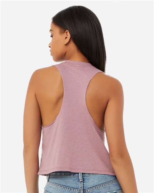 BELLA + CANVAS 6682 Women's Racerback Crop Tank - Heather Orchid - model back