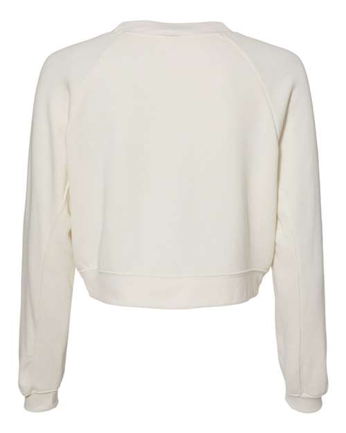 BELLA + CANVAS 7505 Women's Crop Raglan Crewneck Sweatshirt - Vintage White - back