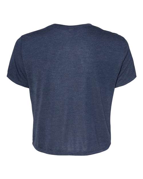 BELLA + CANVAS 8882 Women’s Flowy Crop Tee - Heather Navy - back