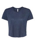 BELLA + CANVAS 8882 Women’s Flowy Crop Tee - Heather Navy - front