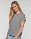 LAT 3502 Women's Vintage Wash Tee - Washed Grey - model front