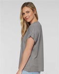 LAT 3502 Women's Vintage Wash Tee - Washed Grey - model side