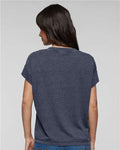 LAT 3502 Women's Vintage Wash Tee - Washed Navy - model back