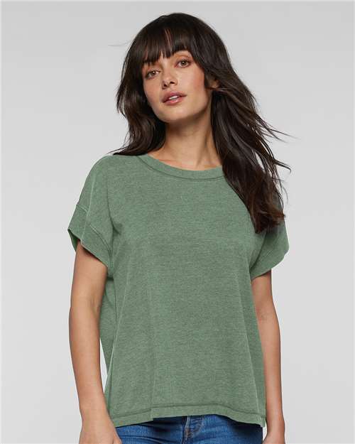 LAT 3502 Women's Vintage Wash Tee - Washed Basil - model front