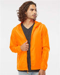 Independent Trading Co. EXP54LWZ Men's Lightweight Windbreaker Full-Zip Jacket - Safety Orange - model front