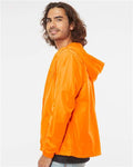 Independent Trading Co. EXP54LWZ Men's Lightweight Windbreaker Full-Zip Jacket - Safety Orange - model side