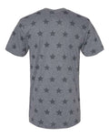 Code Five 3929 Unisex Star Print Tee - Granite Heather Star - back