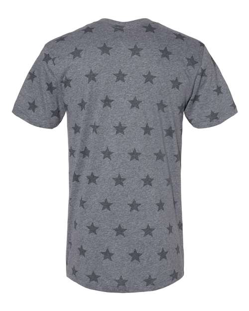 Code Five 3929 Unisex Star Print Tee - Granite Heather Star - back